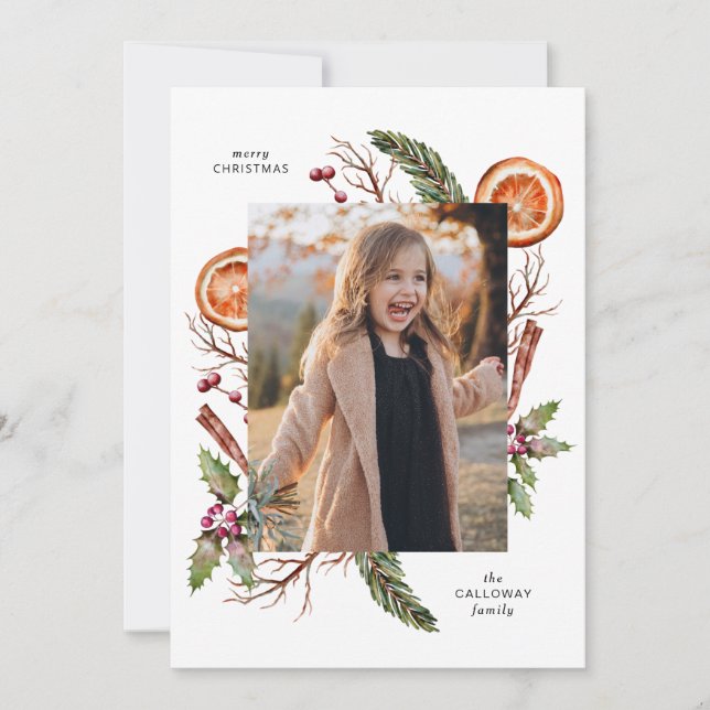 Tarjeta de vacaciones de fotografía de verde para  (Anverso)