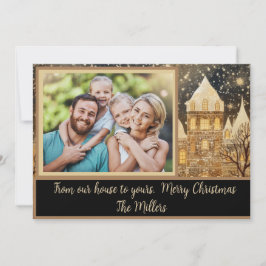 Tarjeta de vacaciones de fotografía familiar
