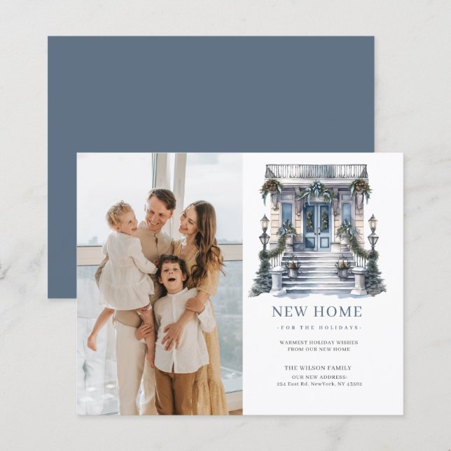 Tarjeta de vacaciones de fotografía móvil para Nav (Anverso / Reverso)