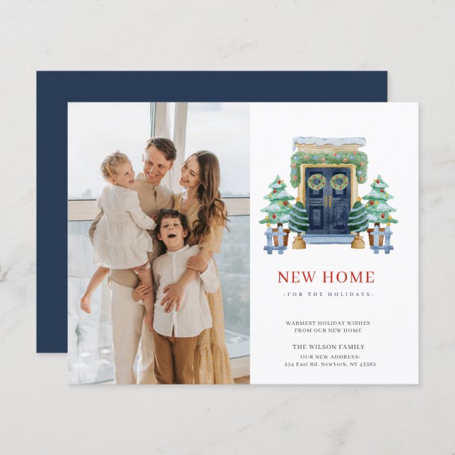 Tarjeta de vacaciones de fotografía móvil para Nav (Anverso / Reverso)