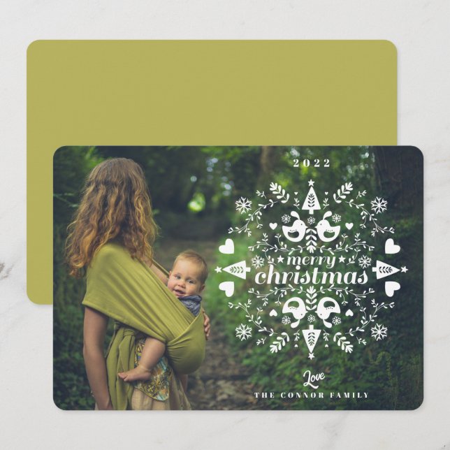 Tarjeta de vacaciones de fotografía simple para Na (Anverso / Reverso)