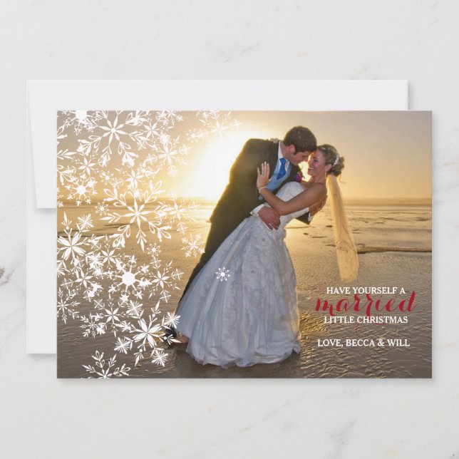 Tarjeta de vacaciones de fotos de copos de nieve b (Anverso)