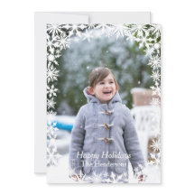 Tarjeta de vacaciones de fotos de copos de nieve p