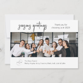 Tarjeta de vacaciones de fotos de equipo de negoci