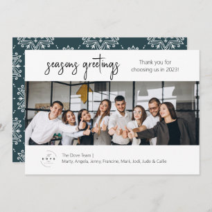 Tarjeta de vacaciones de fotos de equipo de negoci