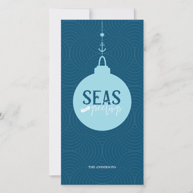 Tarjeta de vacaciones de fotos de mares y saludos (Anverso)