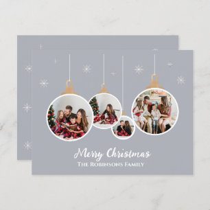 Tarjeta de vacaciones de fotos de Navidades famili