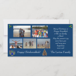 Tarjeta de vacaciones de fotos de navidades/Hanukk