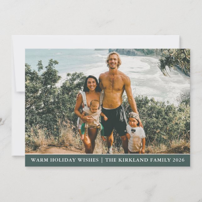 Tarjeta de vacaciones de fotos de Navidades modern (Anverso)