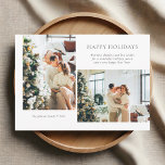 Tarjeta de vacaciones de fotos de Navidades modern<br><div class="desc">La tarjeta de Navidades modernos incluye 2 fotos en la parte delantera y 1 foto de tamaño completo en la parte trasera.</div>