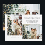 Tarjeta de vacaciones de fotos de Navidades modern<br><div class="desc">La tarjeta de Navidades modernos incluye 2 fotos en la parte delantera y 1 foto de tamaño completo en la parte trasera.</div>
