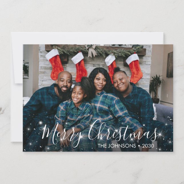 Tarjeta de vacaciones de fotos de navidades Sparkl (Anverso)