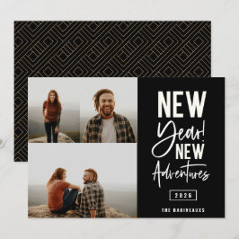 Tarjeta de vacaciones de fotos de New Year New Adv