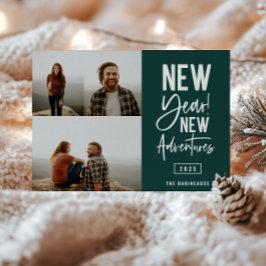 Tarjeta de vacaciones de fotos de New Year New Adv