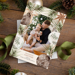 Tarjeta de vacaciones de fotos de ornamento surrou