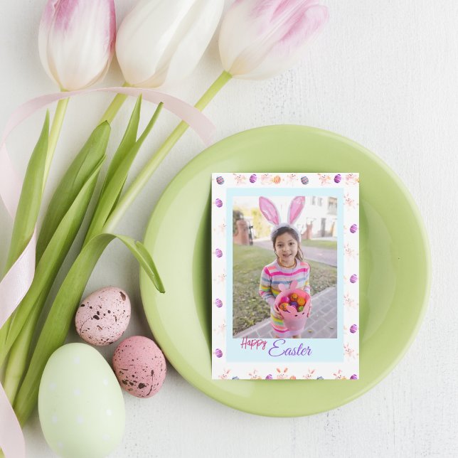 Tarjeta de vacaciones de fotos de patrón de Pascua (Subido por el creador)