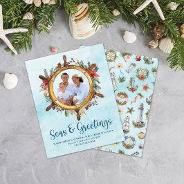 Tarjeta de vacaciones de fotos de saludos de mar N