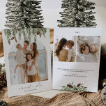 Tarjeta de vacaciones de fotos de Winter Pine Arch<br><div class="desc">Eleve sus saludos de vacaciones con nuestra sofisticada y elegante tarjeta de vacaciones. Su diseño minimalista exuda estilo y simplicidad, permitiendo que tus preciadas fotos familiares ocupen el centro del escenario. La única disposición fotográfica en forma de arco le da un toque bohemio, creando un ambiente encantador y artístico. Esta...</div>