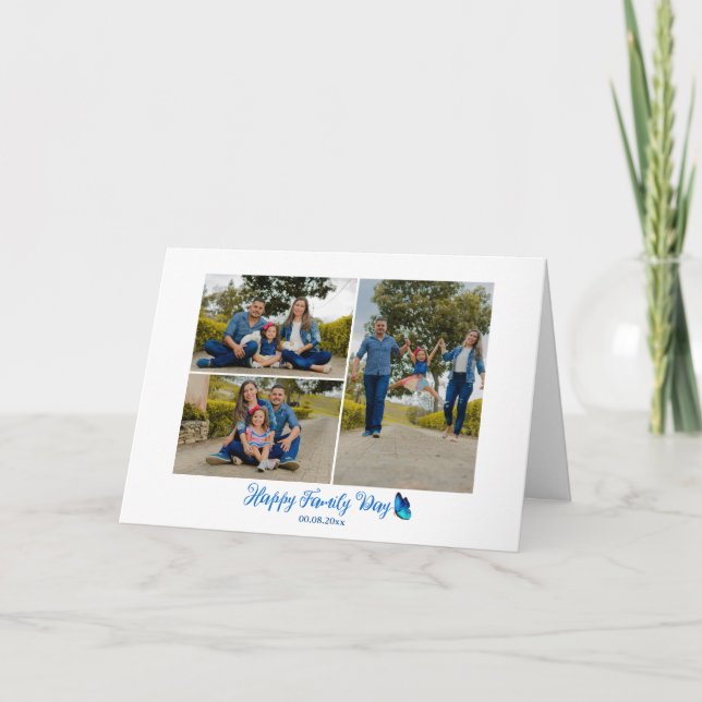 Tarjeta de vacaciones de fotos del Día de la Famil (Anverso)