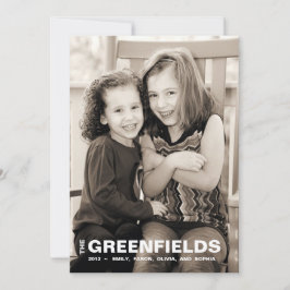 Tarjeta de vacaciones de fotos en rojo y blanco ne