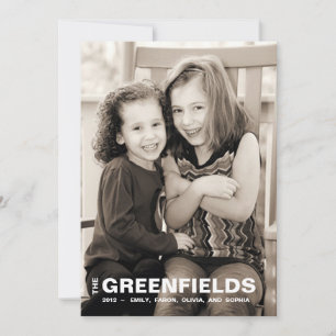 Tarjeta de vacaciones de fotos en rojo y blanco ne