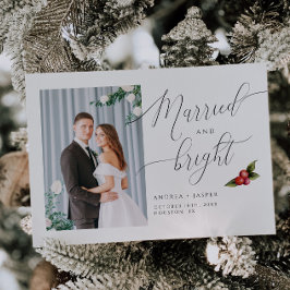 Tarjeta de vacaciones de fotos Mistletoe casada y 