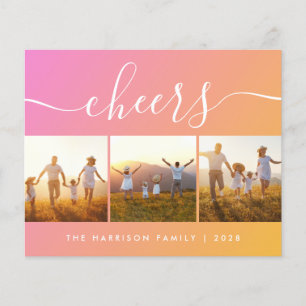 Tarjeta de vacaciones de fotos rosadas para Naranj