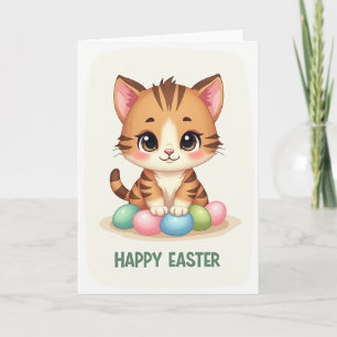 Tarjeta de vacaciones de gatito lindo