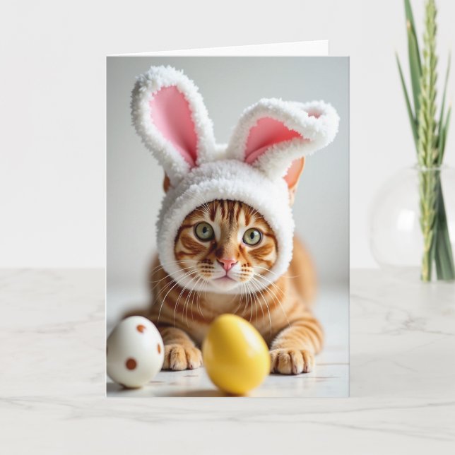 Tarjeta de vacaciones de gato ginger adorable (Anverso)