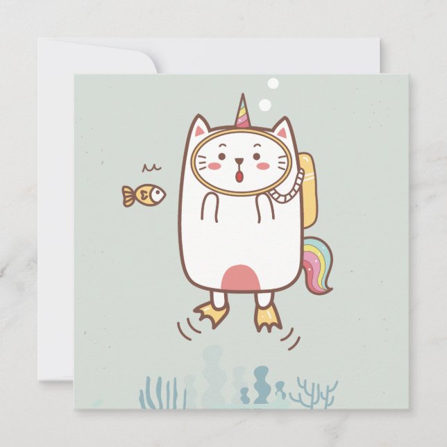 Tarjeta de vacaciones de gatos (Anverso)