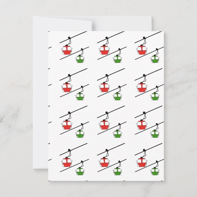 Tarjeta de vacaciones de góndolas rojas y verdes (Anverso)