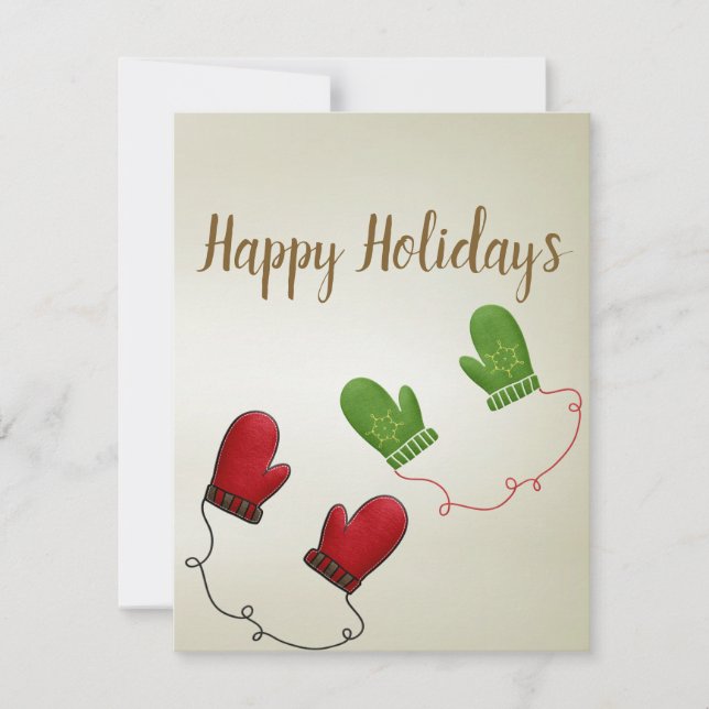 Tarjeta de vacaciones de guantes para Navidades de (Anverso)