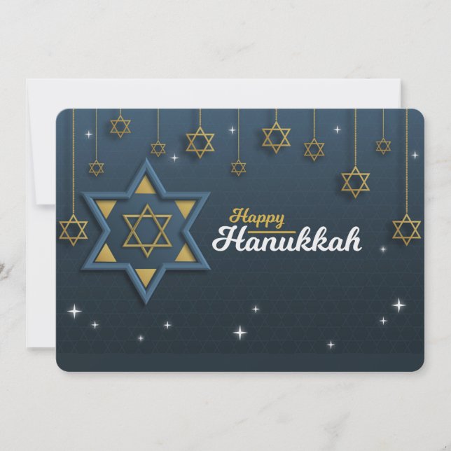 Tarjeta de vacaciones de Hanukkah feliz (Anverso)