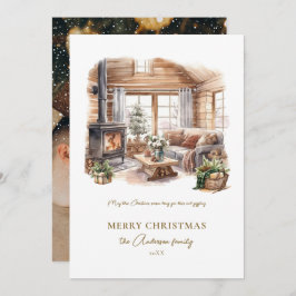 Tarjeta de vacaciones de hogar acogedor con foto e