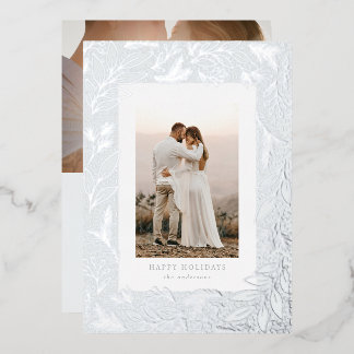 Tarjeta de vacaciones de hoja de metal botánica co