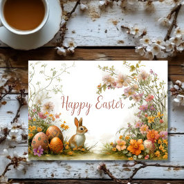 Tarjeta de vacaciones de huevo de pascua floral de