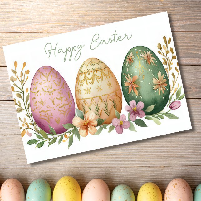 Tarjeta de vacaciones de huevo de pascua floral de (Subido por el creador)