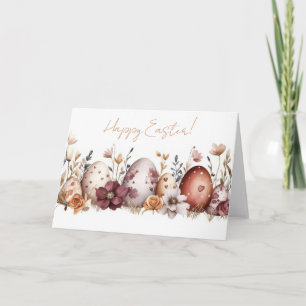 Tarjeta de vacaciones de huevos de Pascua con acua