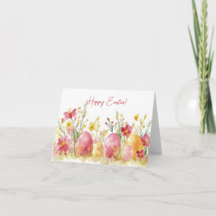 Tarjeta de vacaciones de huevos de Pascua con acua