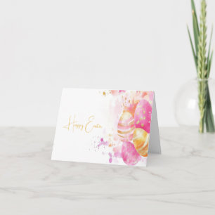 Tarjeta de vacaciones de huevos de Pascua en acuar
