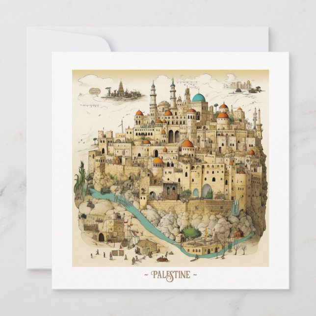 Tarjeta de vacaciones de Ilustracion palestino (Anverso)