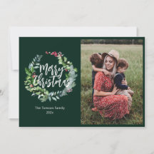 tarjeta de vacaciones de invierno con fotos de veg