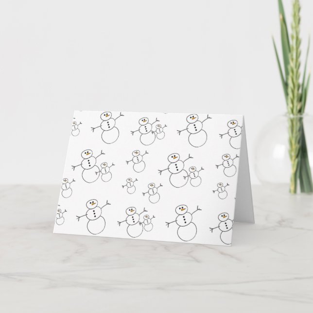 Tarjeta de vacaciones de invierno Snowman Doodle (Anverso)