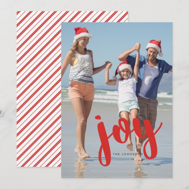 Tarjeta de vacaciones de joy de tipografía audaz (Anverso / Reverso)