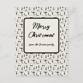 Tarjeta de vacaciones de la familia de gatos de cr