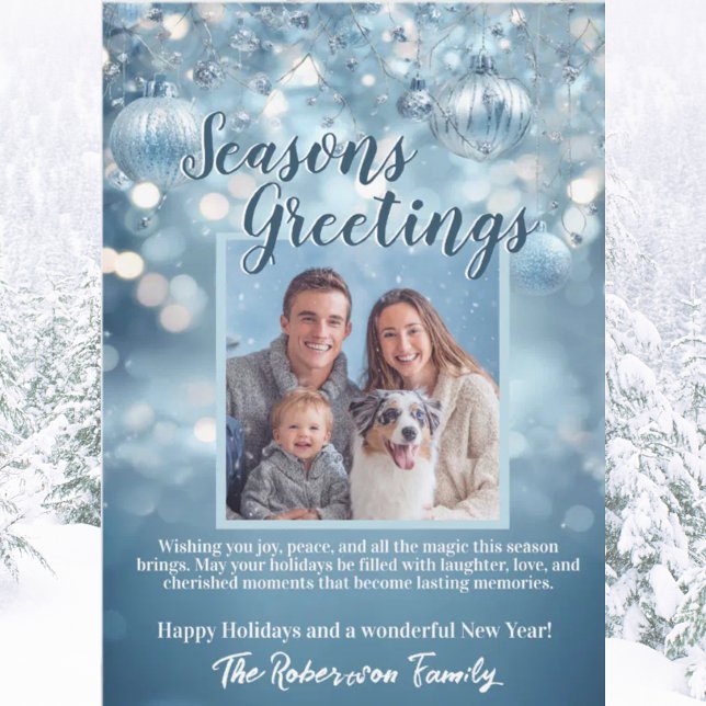 Tarjeta de vacaciones de la familia Icy Blue Snowy (Subido por el creador)