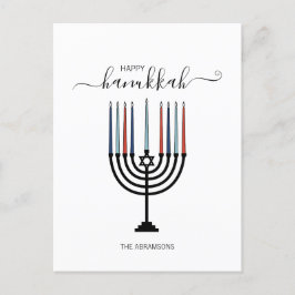 Tarjeta de vacaciones de la Menorah de Hanukkah