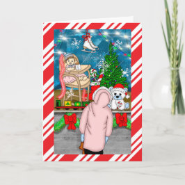 Tarjeta de vacaciones de la ventana Navidades dibu