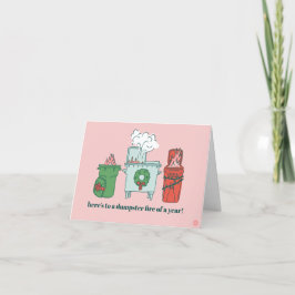 Tarjeta de vacaciones de lanzamiento de basurero P