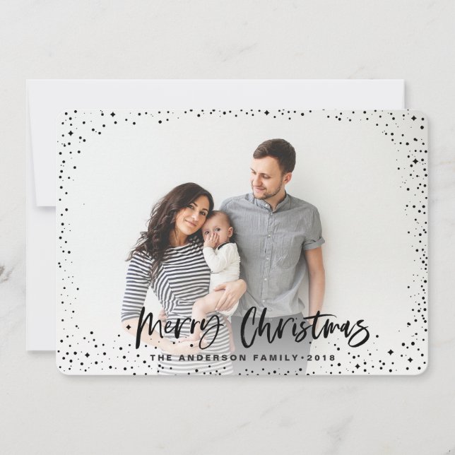 Tarjeta de vacaciones de las estrellas navideñas d (Anverso)